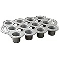 Nordic Ware Cast Aluminum Petite Popover Pan 1/4 Cup Each, 12 Cavity, Silver/Gray