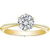 Blongme Moissanite Engagement Rings for Women Wedding Band Ring 925 Sterling Silver Round Solitaire Size 4-13