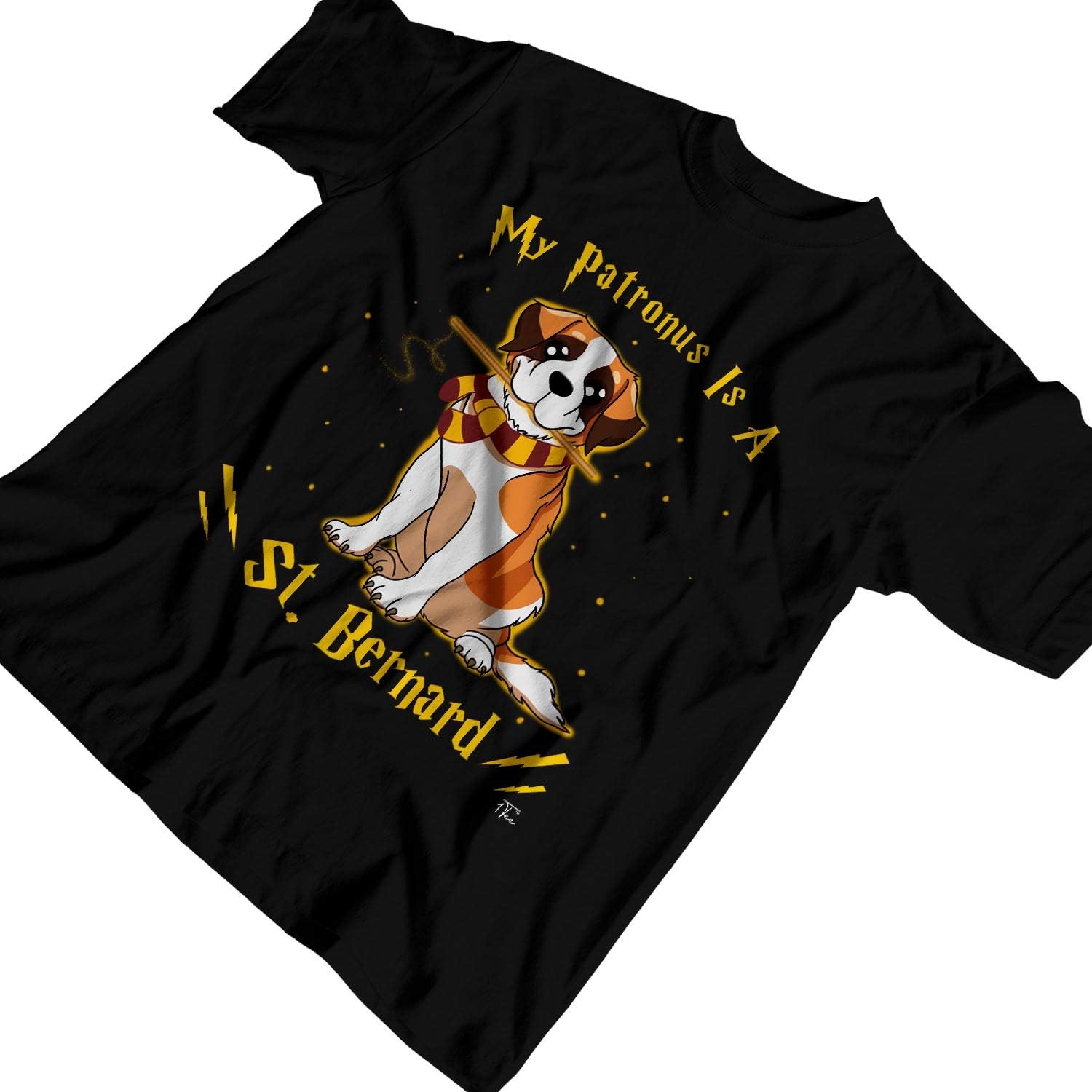 Vetements Et Accessoires T Shirts Ardent Nl 1tee Homme Mon Patronus Est Un Saint Bernard Chien T Shirt