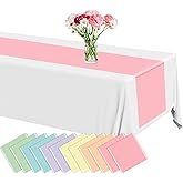 12 Pack Pastel Rainbow Plastic Table Runners 14 x 108in Pastel Long Wedding Table Runner Disposable Tables Runners for Dinner Banquet Tables Decor Ice Cream Party Wedding Birthday Party Decor