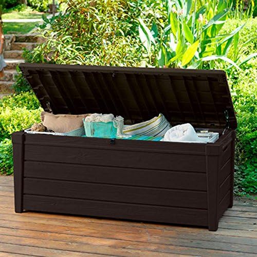 Pool Deck Storage Box and Bench is 2 in 1 Multifunctional Patio Seat