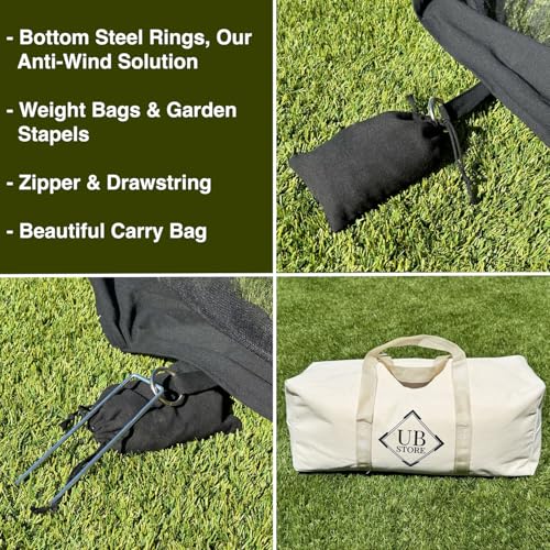 4x3M Patio Mosquito Net | Extra Large Sizes & Fabric Designed for Outdoor | Black Insect Protection Mesh for Gazebo, Porch & Garden Patio