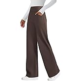 keriffe Womens Wide Leg Yoga Pants with 4 Pockets High Waist Stretchy Loose Dress Work Casual Sweatpants