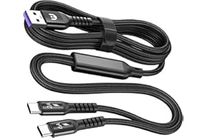 DIIOOMIEEU Multi USB C Cable 2 in 1 Multiple Type C Charging Cable Double Splitter USB C Nylon Cable USB A to Double USB C Po