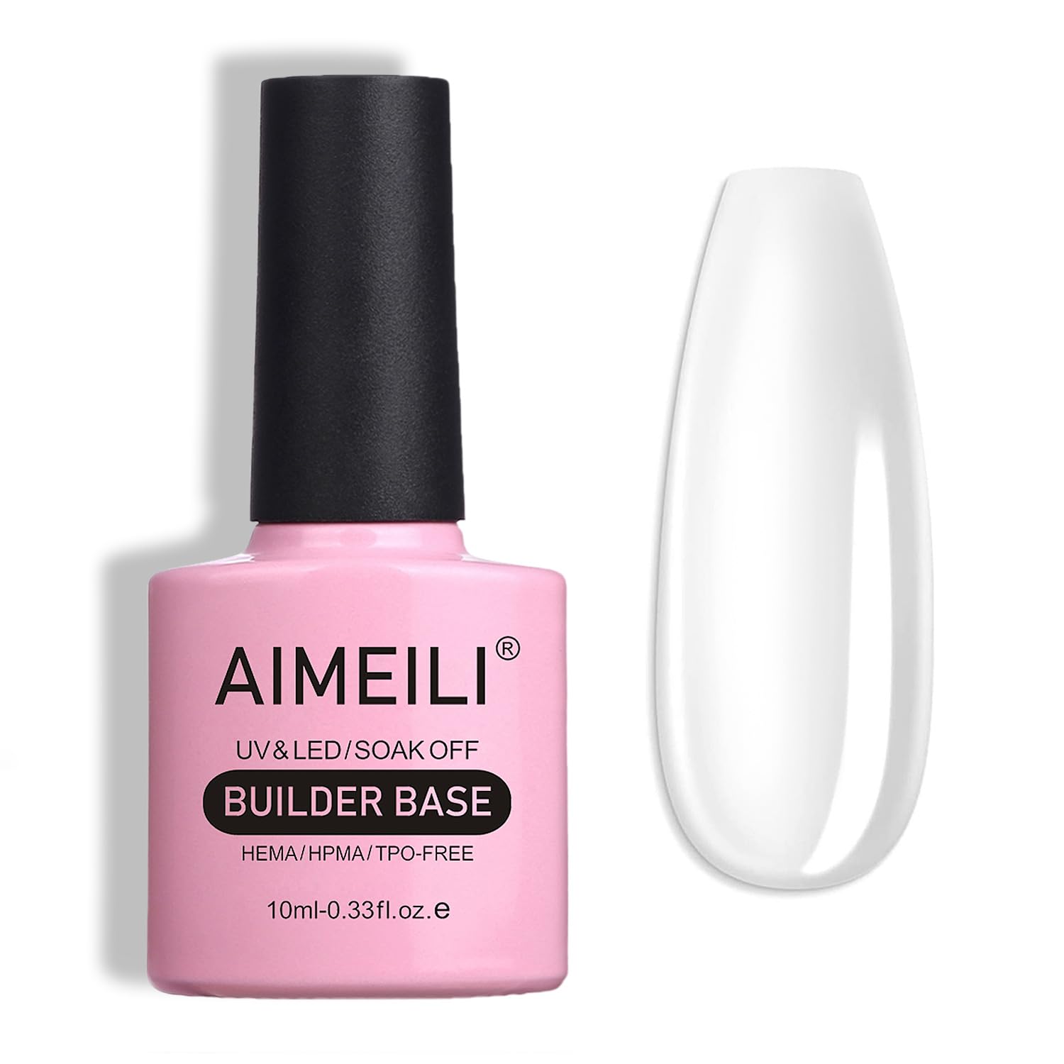 AIMEILI Clear Building Nail Gel Hema Free Builder Base for Nail Repair Nails Extension Nail Strengthen, No Need Slip Solution Quick Extension Gel