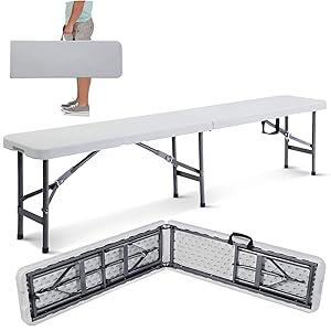 Giantex 6' Portable Plastic In/outdoor Picnic Party Camping Dining Folding Bench