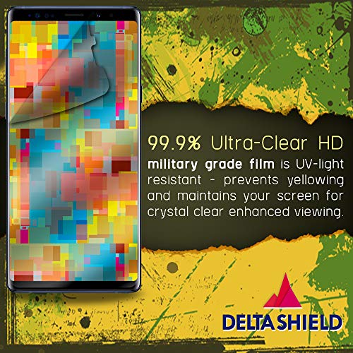 DeltaShield Screen Protector for Samsung Galaxy Note 9 (2-Pack)(Case Compatible Design) BodyArmor Anti-Bubble Military-Grade Clear TPU Film