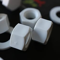 5x White Hexagon Head Screws Polypropylene
