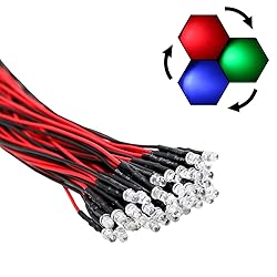 EDGELEC 30pcs 12 Volt 3mm RGB Slow Flasing LED