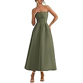 PRETTYGARDEN Cocktail Dresses for Women 2026 Summer Formal Elegant Tube Top Strapless Spring Wedding Guest Party Midi Dress