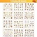 48 Sheets (1460 Pieces) Thanksgiving Nail Decal Stickers Fall Autumn Nail Art Stickers Maple Leaves Pumpkin Nail Stickers 3D Self-Adhesive NAI Tip Decal for Nail DIY Decoration