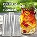 Glitter Disposable Cups | 14 oz. 50 Pack | Clear Plastic Cups | Silver Glitter Plastic Party Cups | Disposable Plastic Wine Glasses for Parties | Plastic Cocktail Glasses | Wedding Holiday Tumblers