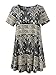 Veranee Women's Plus Size Swing Tunic Top Short Sleeve Floral Flare T-Shirt (XXX-Large, 56-6)