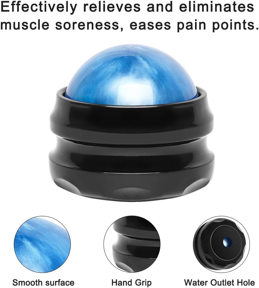 Massage Ball, WOVTE Manual Roller Massager, Self Massage Tool for Sore Muscles, Shoulders, Neck, Back, Foot, Body, Deep Tissue, Trigger Point, Muscle Knots, Yoga and Myofascial Release (Blue): Health & Personal Care