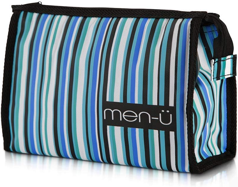 men-ü Stripes Toiletry Bag, black, white, green and blue, 120 g