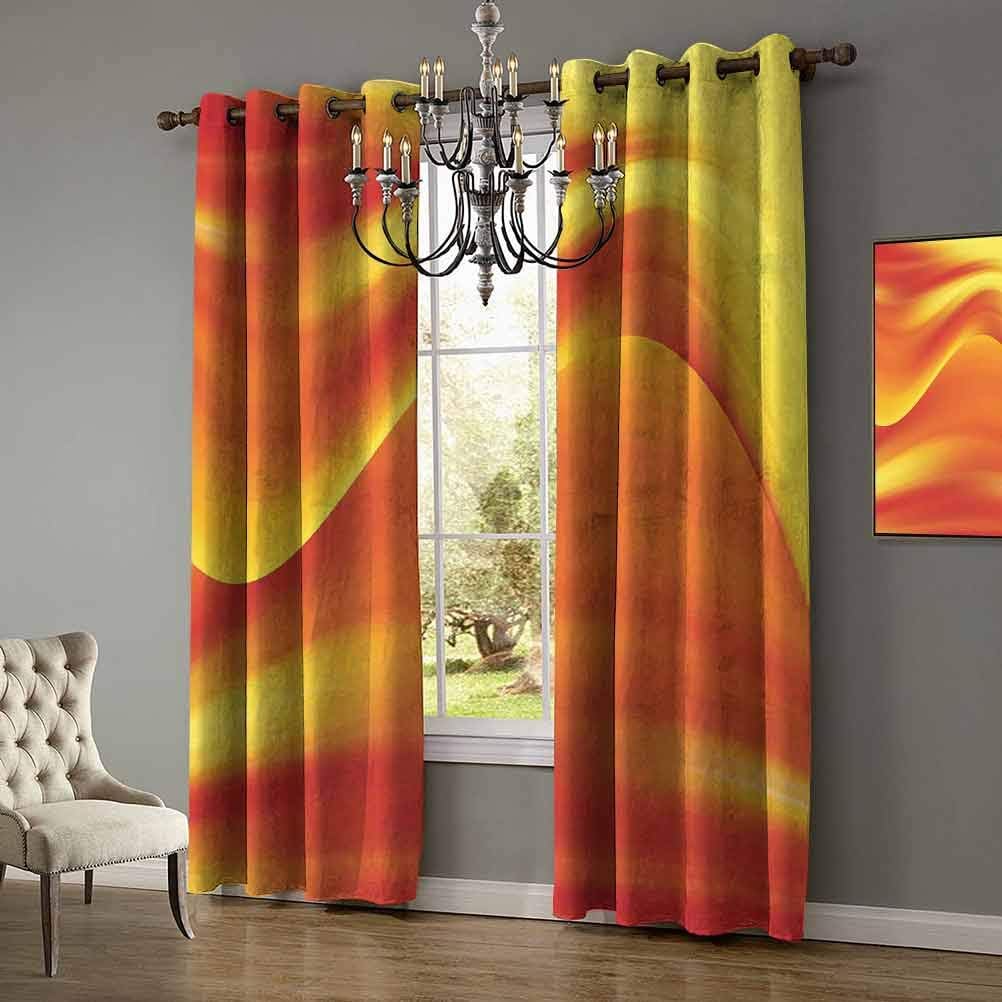 Amazon.com: Blackout Curtains Burnt Orange,Digital Waves with Different
