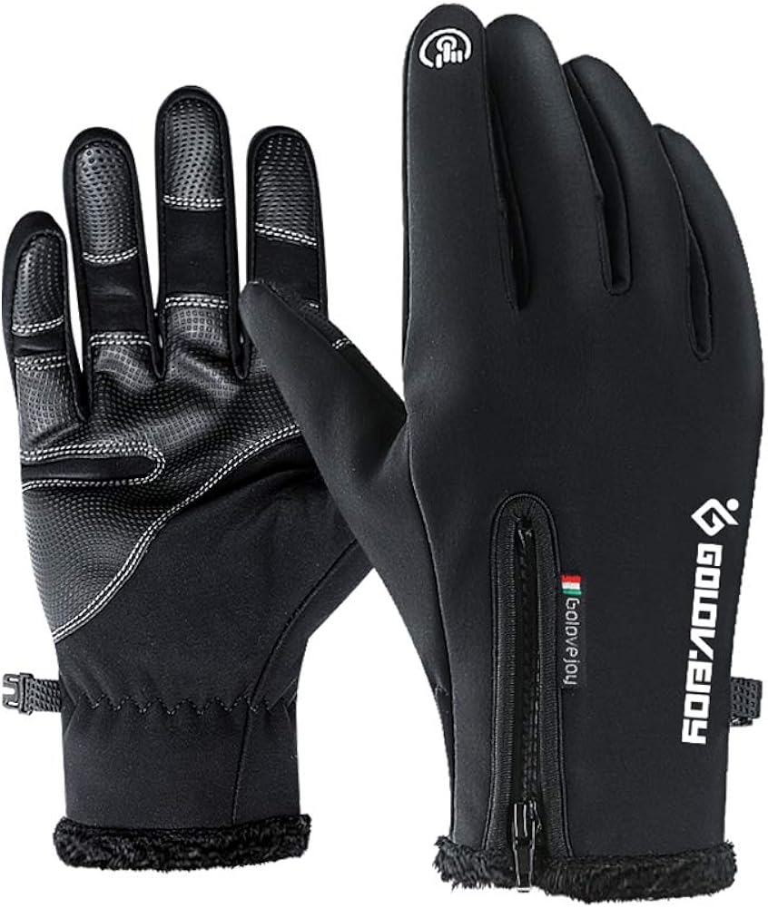 Jeniulet Mens Winter Warm Gloves Waterproof and All Finger Touch Screen Gloves for Cycling and Outdoor Work at  Men’s Clothing store