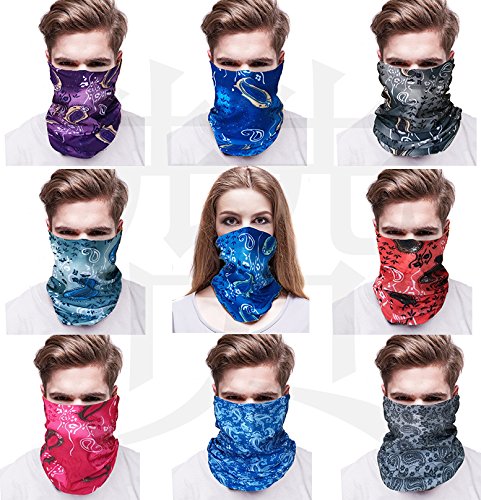 Amazon Shina 9pcs 万能マスク マルチカラーチューブスカーフ