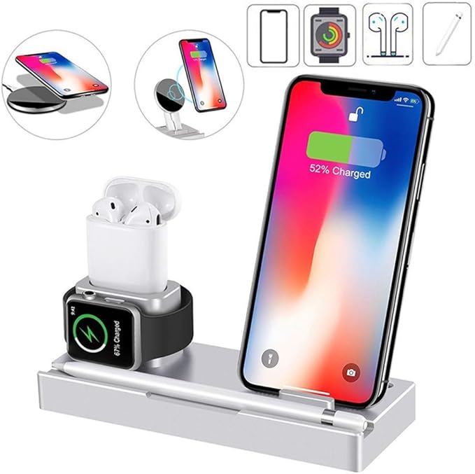 Estación de Carga inalámbrica 3 en 1, Soporte de Carga rápida Qi