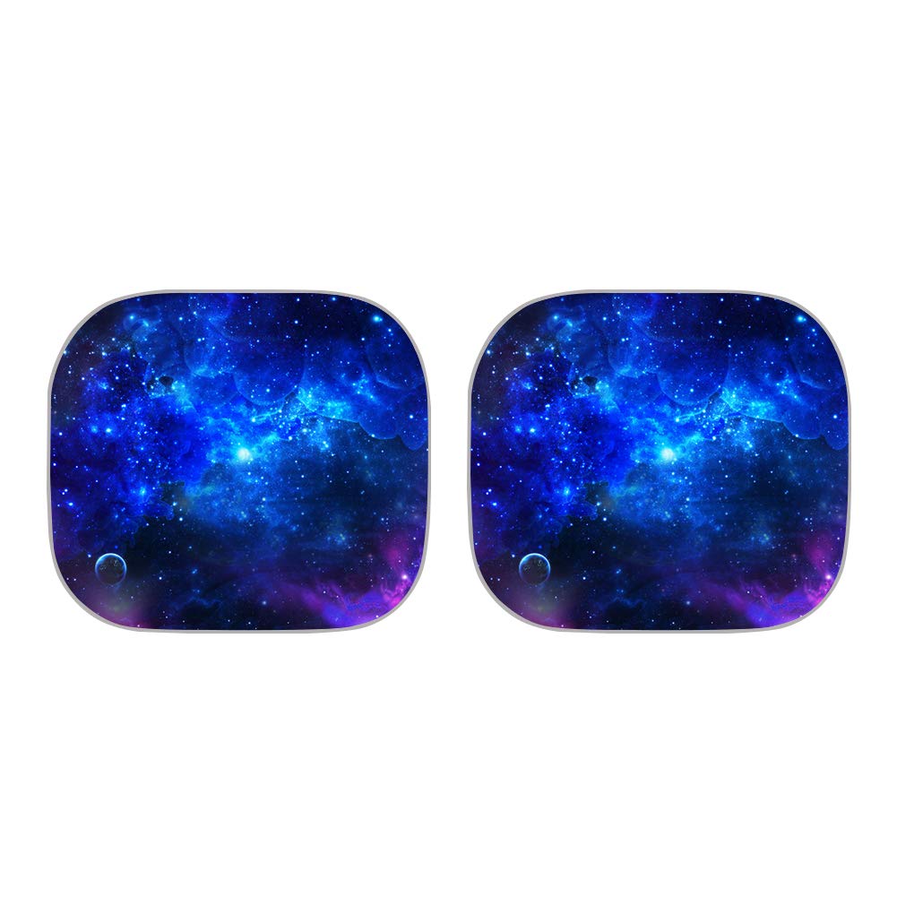 Photo 1 of (BAGGED) (USED/FAIR) TOADDMOS Blue Galaxy Sky Print Car Windshield Sunshade-Set of 2,Auto Foldable Front Windshield Sun Shades Universal Fit UV Ray Reflector for Car Van SUV Truck