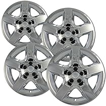Hubcaps for Chevy Malibu (Pack of 4) Wheel Covers - 17 Inch, 5 Spoke, Snap On, Chrome