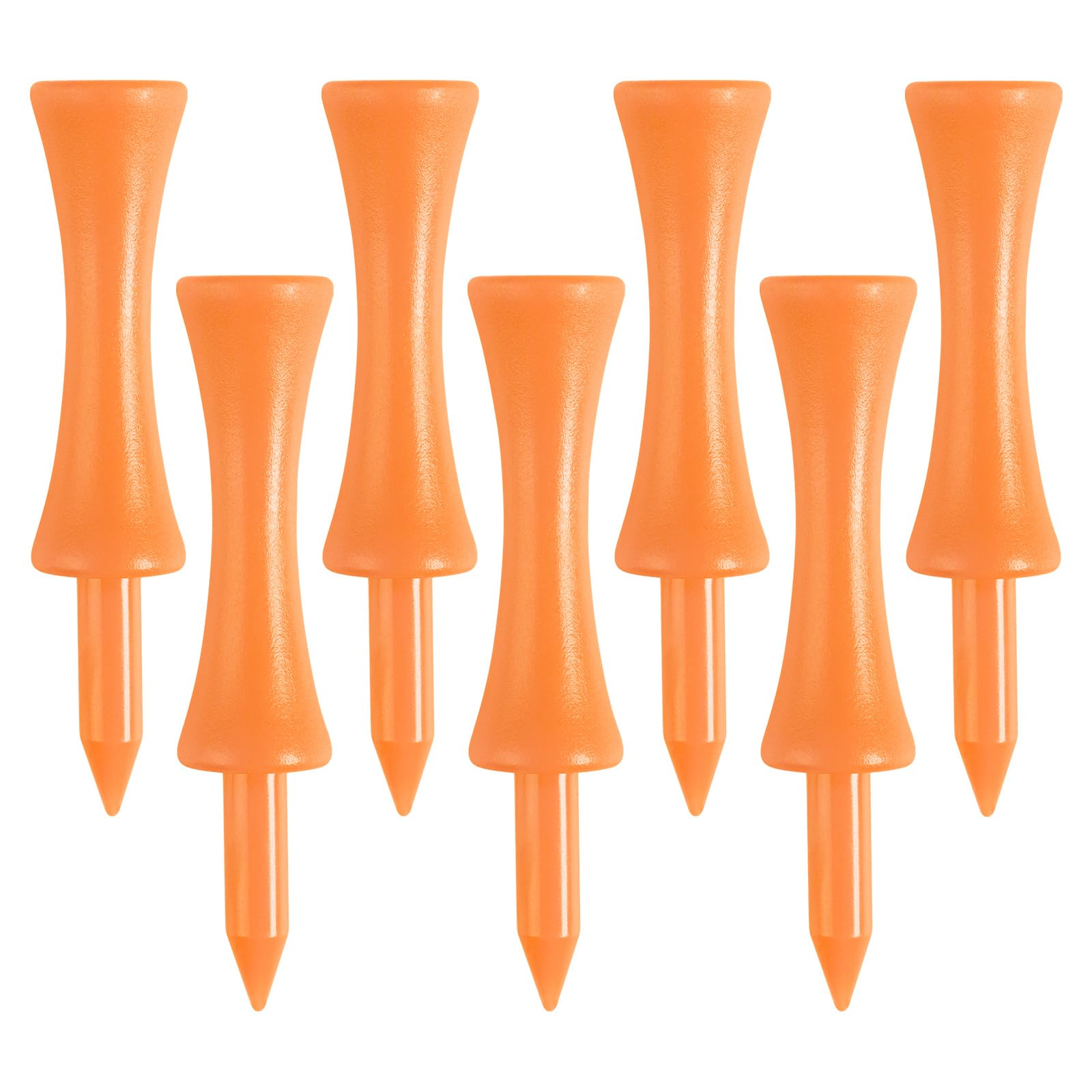 FINGER TEN Golf Tees Plastic Castle Unbreakable Same Heights 2 1/4''57mm Step Down Value 60 Pcs, Golf Practice Tee Easy to Find for Mats Color Purple Pink Orange Mixed Color (Orange)