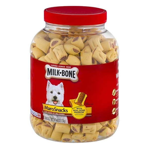 MILK-BONE MAROSNACKS SMALL DOG TREATS WITH REAL BONE MARROW, 40 OZ. CANISTER