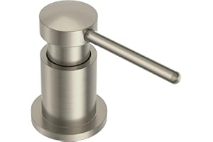 Lava Odoro Soap Dispenser for Kitchen Sink, Modern Brass Built in Countertop Pump Dispenser with 18 Oz Refillable Bottle, Kitchen Soap and Lotion Dispenser Spot-Free, Brushed Nickel, KSD-21