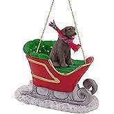 Conversation Concepts Chocolate Lab Sleigh Ride Christmas Ornament - Delightful!