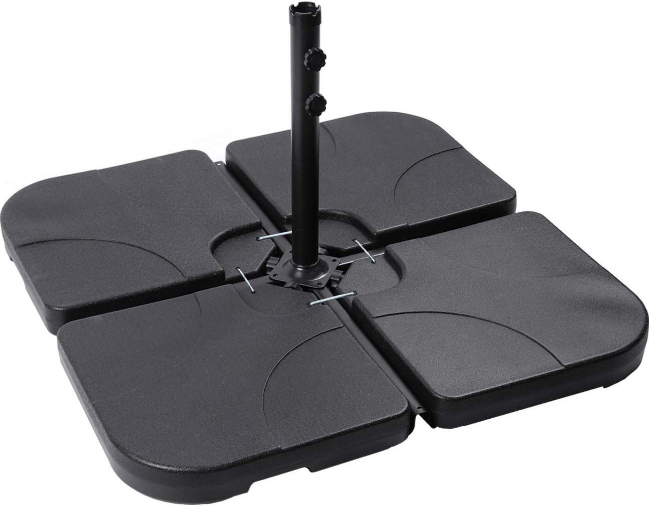 Sunnyglade 4PCS 176LB Square Shaped Water Or Sand Filled Umbrella Base Cantilever Offset Patio Market Umbrella Base Stand with U Locking (Black) : Garden & Outdoor