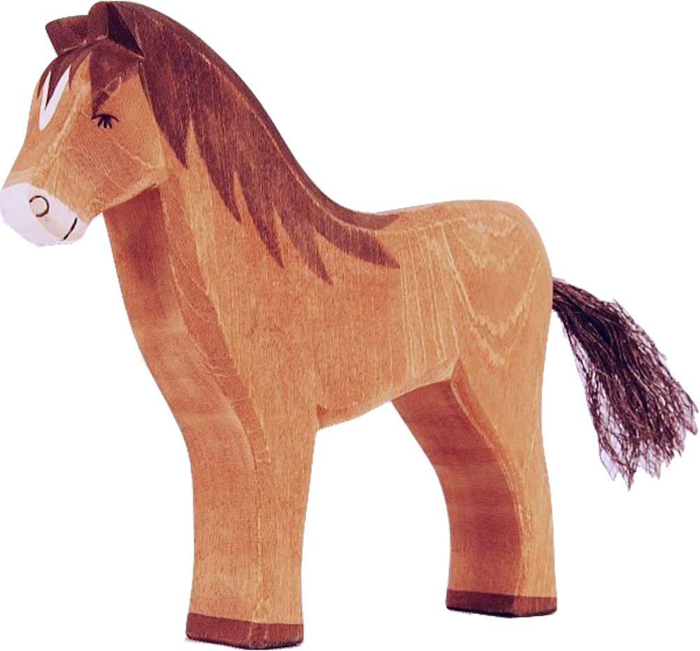 Ostheimer Wooden Toy Horse Brown - Family and Farm Series, Riding Farm