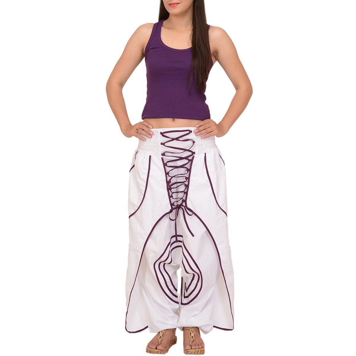 sns yoga cotton afgani yoga trouser for women (white)