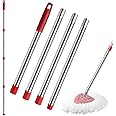 4-Section Spin Mop Replacement Handle- 2.5-5 Foot Mop Handle Replacement Stick Only Compatible with O Cedar EasyWring Spin Mop Base (Mop Head Not Included)