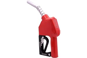 BORRITT Red 3/4" Inch NPT Automatic Shut-Off Fuel Nozzles Three Notch Hold Open Clip With Filter 13/16"Spout Max Flow Rate 16 GPM Perfect For Gas Stations,Transportation for diesel,gasoline,kerosen