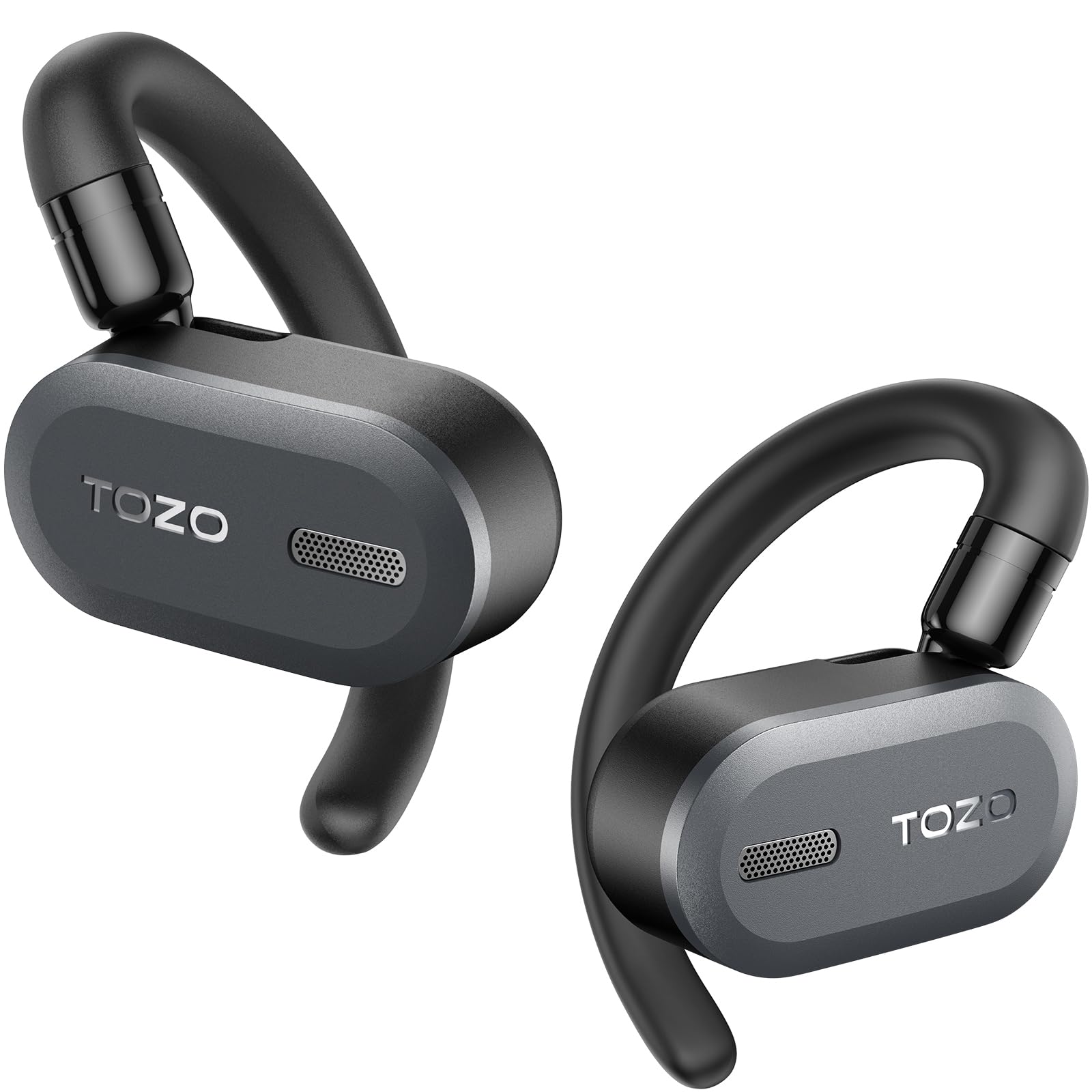 TOZO O2 Running Headphones Lightweight with Multi-Angle Adjustment, Bluetooth 5.3 Open Ear Headphones with Dual-Axis Design for Long-Lasting Comfort, Crystal-Clear Calls for Driving, Black