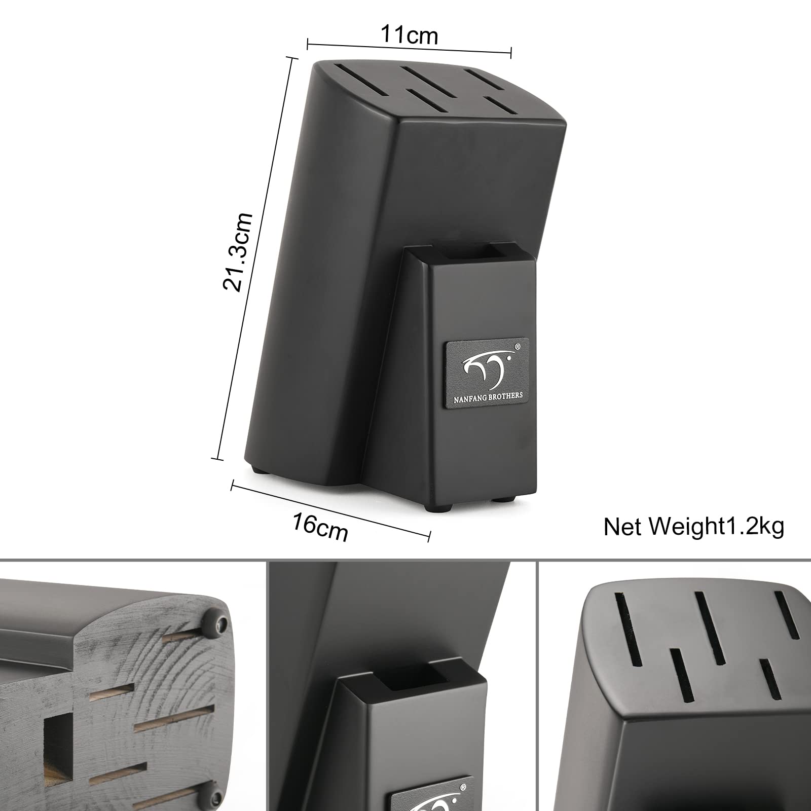 NANFANG BROTHERS Damast-Küchenmesser-Set 7-teilig, VG10 Japanisches Profi-Küchenmesser-Set Damast mit Buchen-Messerblock, Scheren, inklusive stilvoller Geschenkbox 4