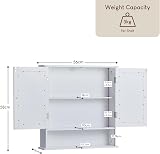 Bath Vida Priano 2 Door Mirrored Wall Cabinet White MDF 58x56x13 cm view 2