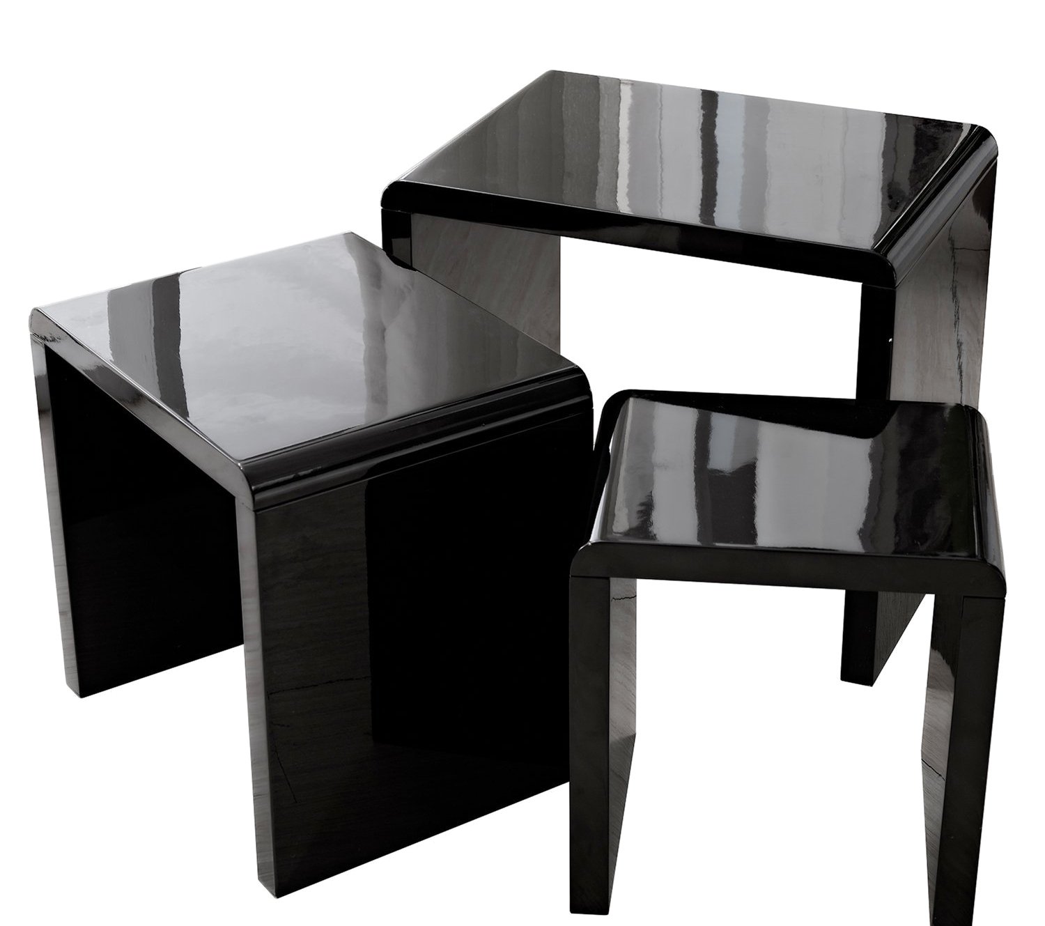 Home & Kitchen LSCING Collection Stackable Glossy Finish 3Piece End