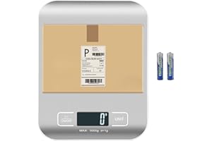 Selegere Digital Shipping Scale, Kitchen Scale, Stainless Steel Accurate 5kg/1g Portable Small Postal Scale for Packages, Small Business, Kitchen Food,Handmade, Liquids, Jewelry, and Boutique (Silver)