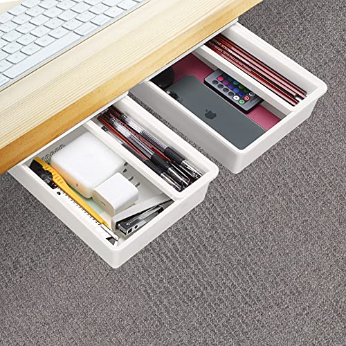 Landmore Under Desk Drawer Organizer, SelfAdhesive Desk Drawer