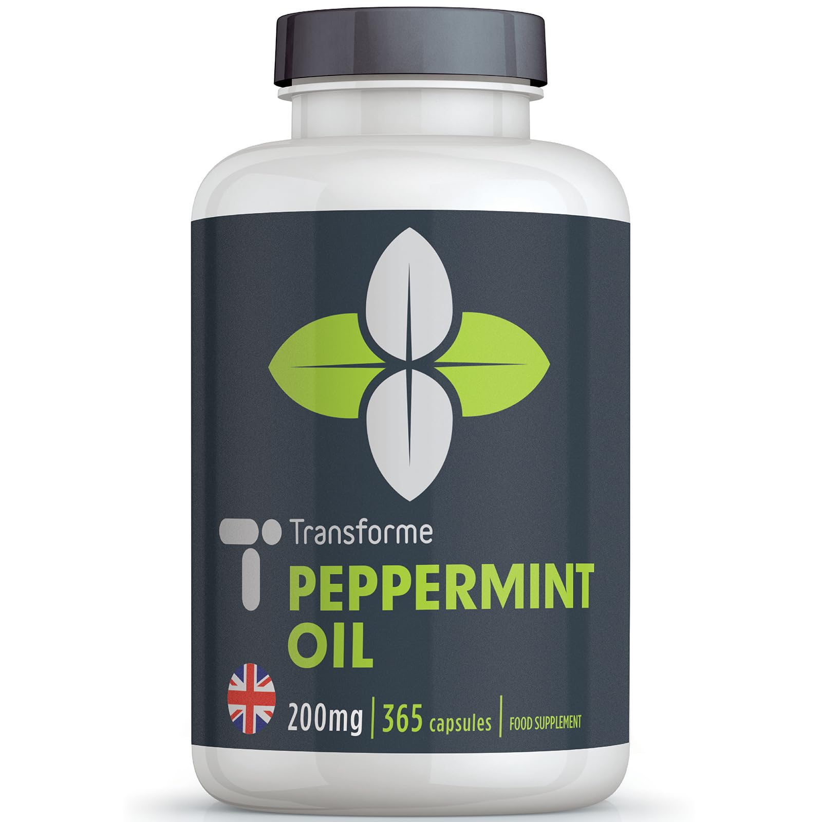 Transforme High Strength Peppermint Oil 200mg Capsules Softgels - 365 Softgels (1 Year Supply) Easy to Digest - Rapid Release - High Absorption - Gluten Free