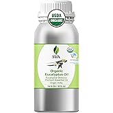 SVA Eucalyptus Essential Oil Organic – 16 Fl Oz – 100% Natural Organic Eucalyptus Oil for Hair, Face, Skin Care, Diffuser, Aromatherapy, Scalp, Body Massage, Soap and Candle Making