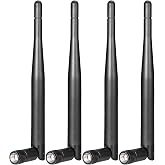 Bingfu Dual Band WiFi Antenna 2.4GHz 5GHz 5.8GHz 3dBi RP-SMA Male Antenna Replacement (4-Pack) for WiFi Router Wireless Network Card USB Adapter Security IP Camera Video Surveillance Monitor