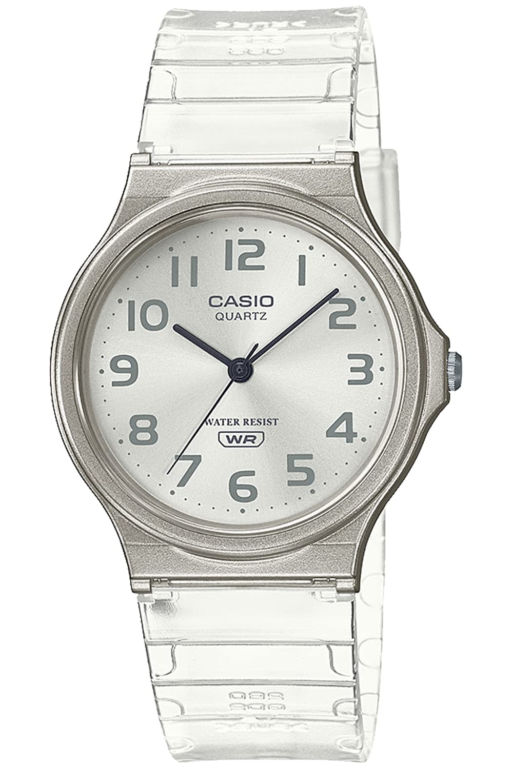 CASIO(カシオ) Collection MQ-24 Resin Wristwatch, Clear, clear white, 1 piece, Newest model