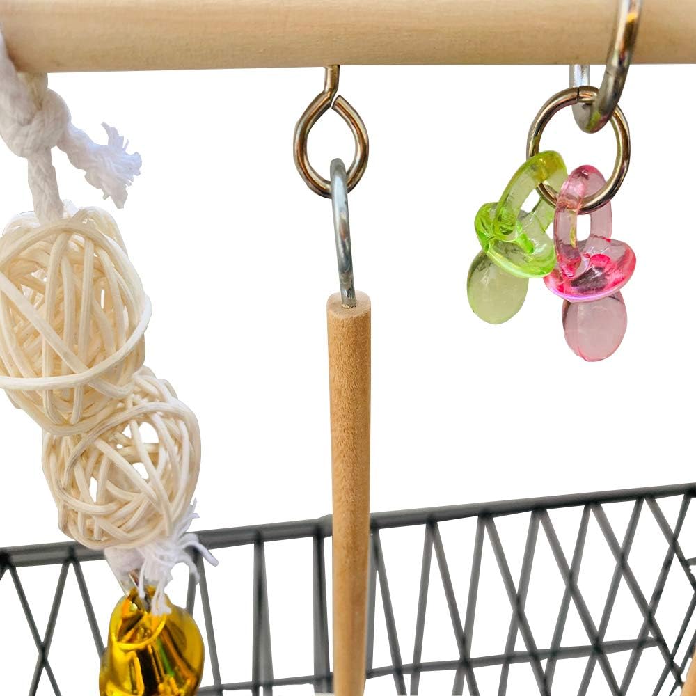 PINVNBY Bird Playground Parrot Play Gym Parakeet Cage Play Stand Wooden Perches Playpen Ladders Conure Chewing Climbing Swing Toy Birdcage Accessories for Small Cockatoo Cockatiel Lovebirds Budgie : Pet Supplies
