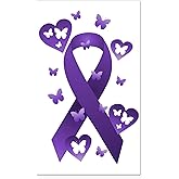 CafePress Purple Awareness Ribbon Rectangle Car Bumper Magnet