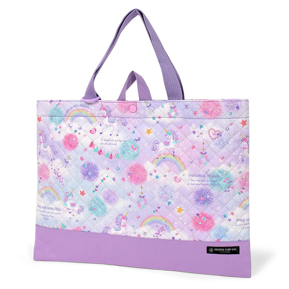 [COLORFUL CANDY STYLE] レッスンバッグ キルティング (ループ付き) はっ水キルティングタイプ ユニコーンファンタジー 撥水 軽量 汚れにくい シワ防止 女の子 NL400600 レッスンバッグ | COLORFUL CANDY STYLE