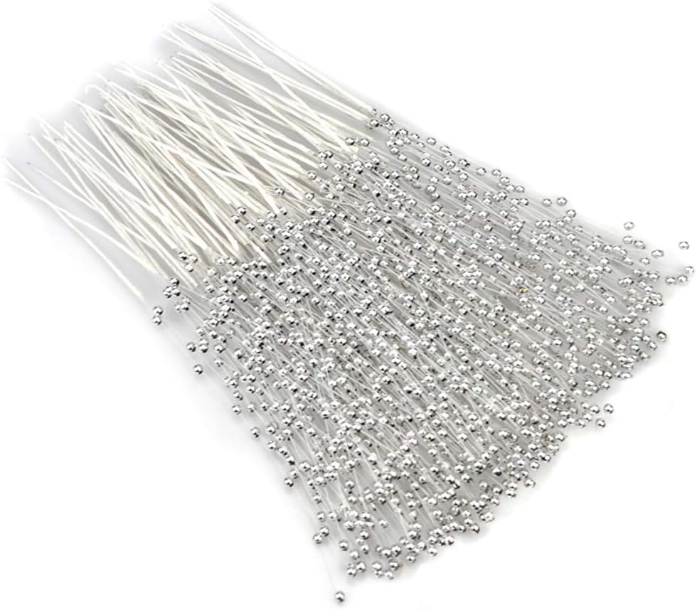 Whiie891203 Home Decoration,100Pcs Hand DIY Faux Pearl String Home Living Room Desktop Wedding Party Decor - Silver