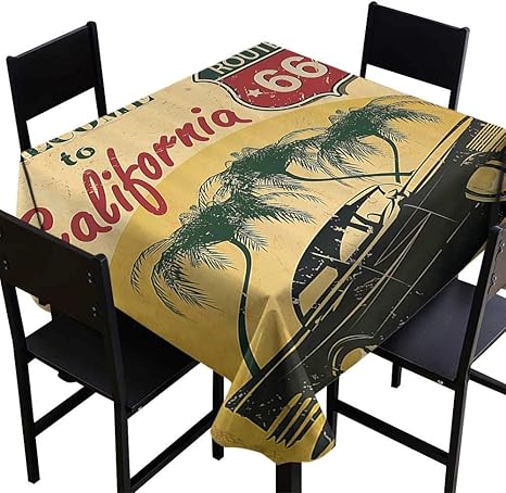 Amazon Skdsarts テーブルカバー ホームデコレーション 1960年代 装飾 カラフルなイラスト ギター 平和のシンボル 鳩 ウッドストック アートサイ トリビュート マルチ 正方形 テーブルクロス W60 X L60 テーブルクロス オンライン通販