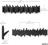 Umbra Sticks Wall-Mounted Coat Rack Rail with 8 Retractable Pegs Black view 3